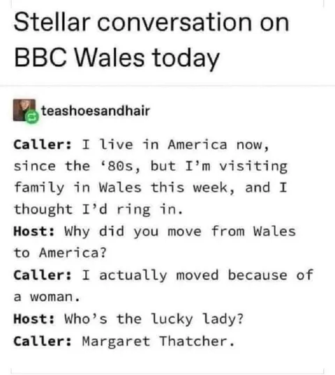 Margaret Thatcher Caller Joke