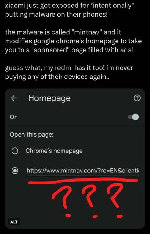 Xiaomi Malware Homepage Exposed