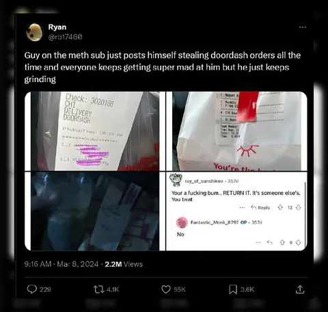 Meth-Addicted DoorDash Thief Keeps Grinding