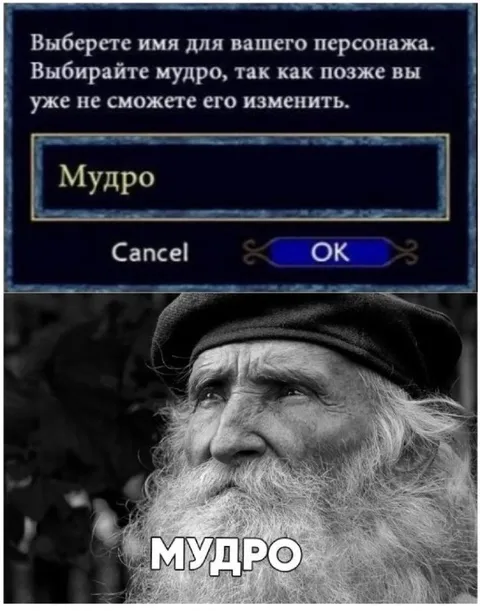 Мудрое имя персонажа
