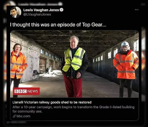 Clarkson in a Railway Shed