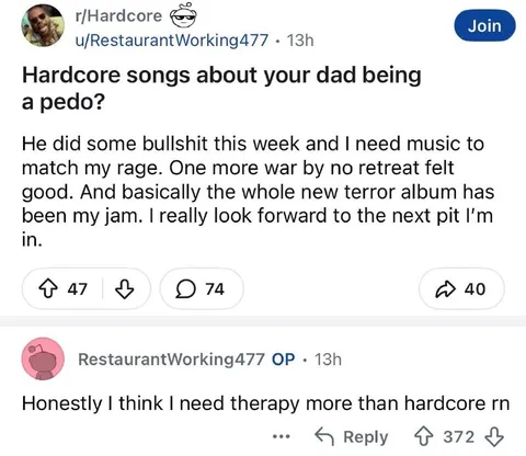 Hardcore Music Therapy for Dad Rage