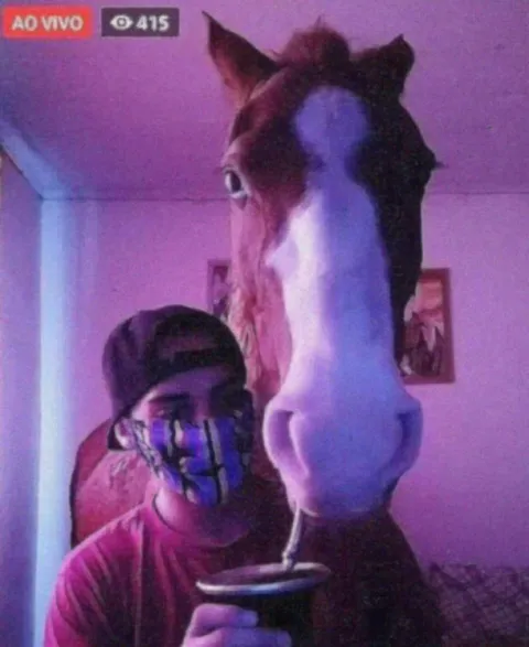 Cavalo chorando ao vivo