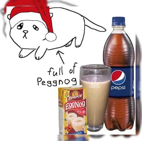 Cat Full of Peggnog