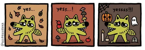 Green Cat Says Yes