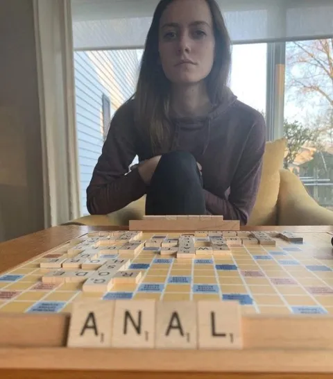 Scrabble Board Says ANAL