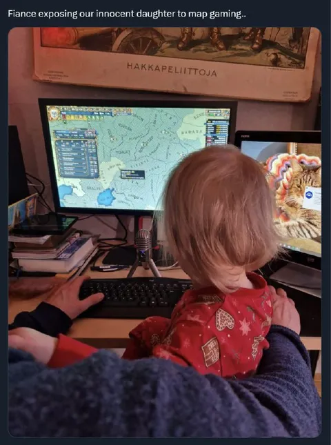 Teaching Daughter Map Gaming