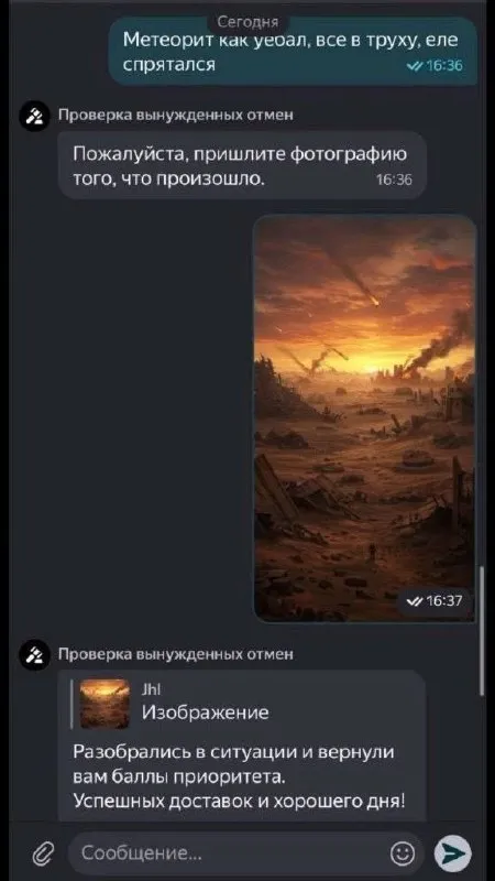 Метеорит уничтожил всё вокруг
