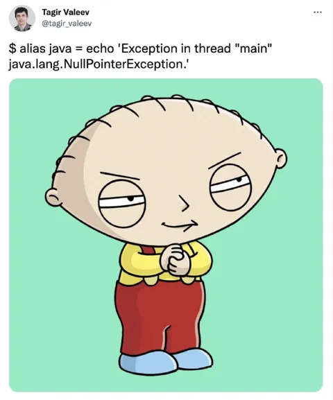 Stewie NullPointerException Reaction