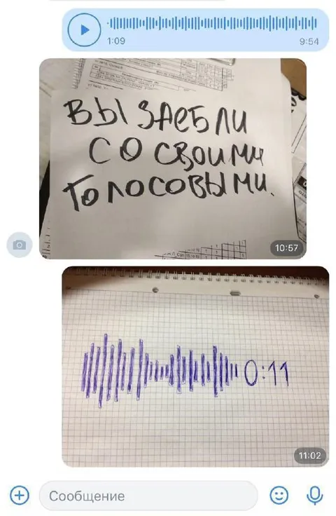 Вы заебли со своими голосовыми