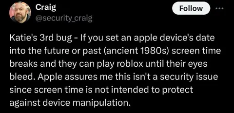 Apple Screen Time Bug Lets Kids Play Roblox