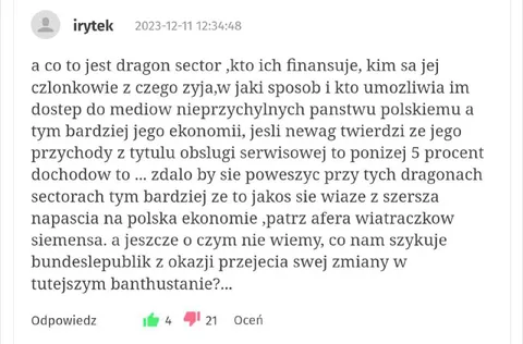 Dragon Sector i polska ekonomia