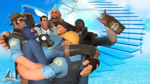 Команда Team Fortress 2 празднует