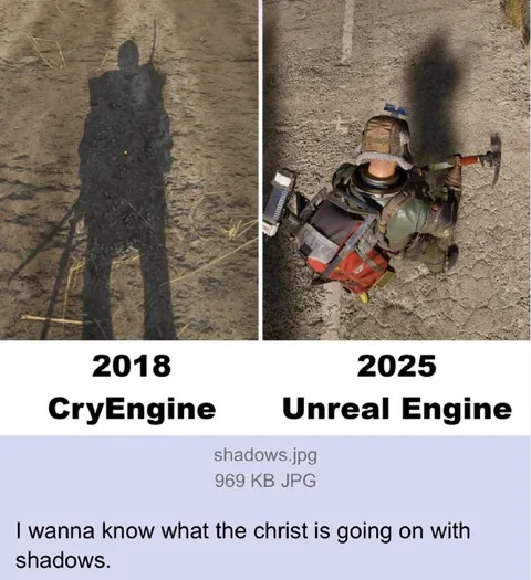 CryEngine Shadow vs Unreal Shadow