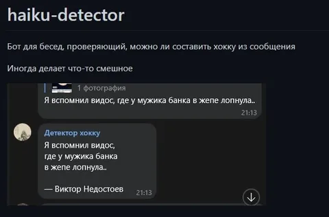 Детектор хокку и банка