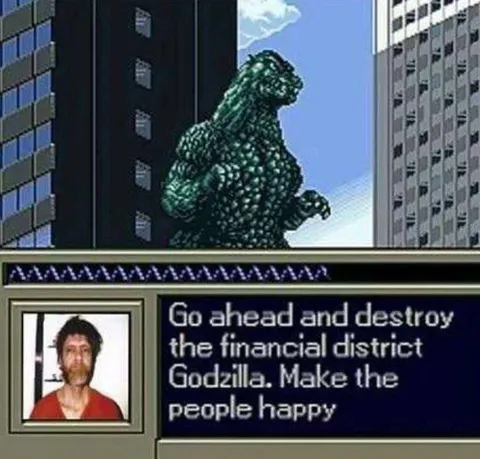 Godzilla Destroy the Financial District
