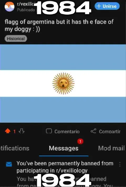 Argentina Flag Dog Face Ban