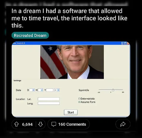 Time Travel Software Interface Dream