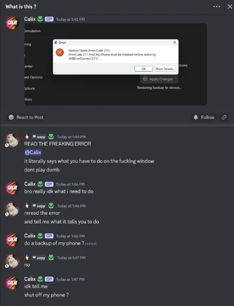 Read the Freaking Error