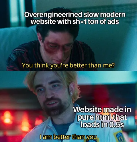 Pure HTML Beats Modern Websites