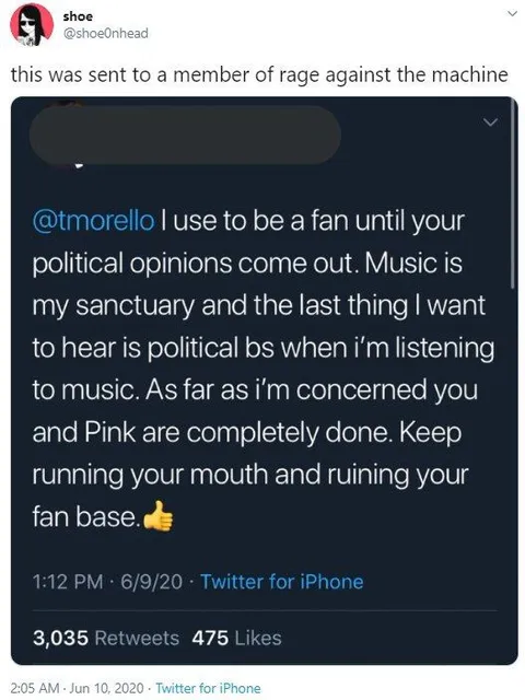 Political Opinions Ruin the Music