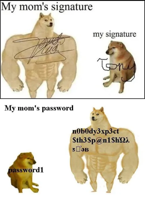 Mom's Signature and Password
