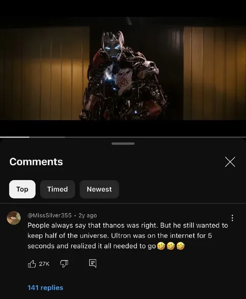 Ultron Realizes Thanos Was Right