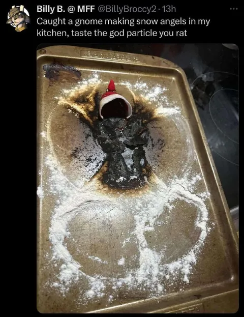 Gnome Makes a Snow Angel
