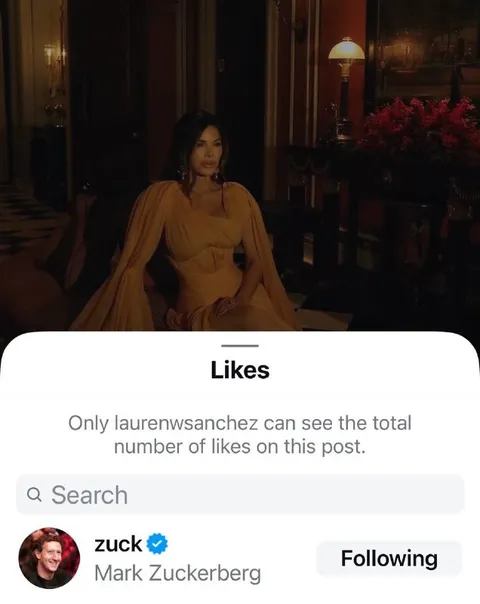 Only Lauren Sanchez Can See Likes