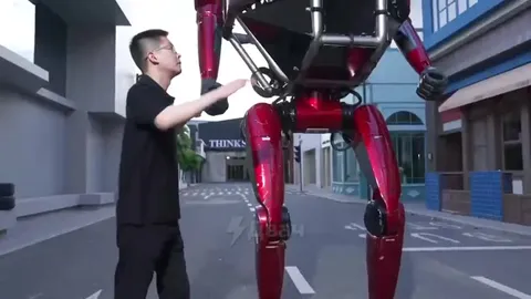 Unitree Robot Walks Through Town