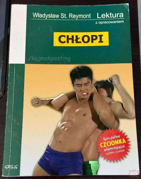 Chłopi ze specjalną czcionką