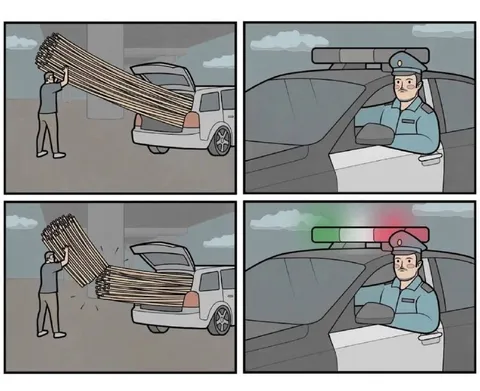 Доски торчат из машины