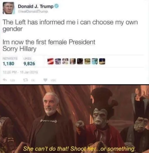 Trump Chooses to Be Female
