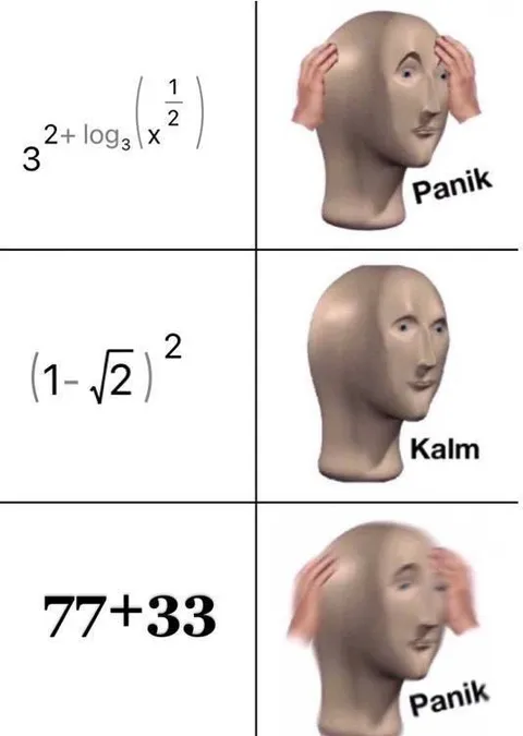 Panik Kalm Panik Math Meme