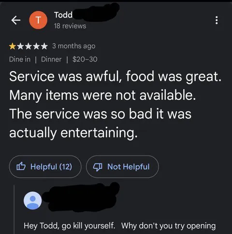 Terrible Service, Great Food