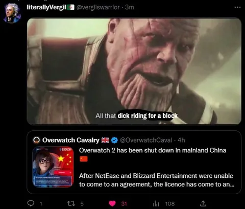 Thanos Reacts to Overwatch Shutdown