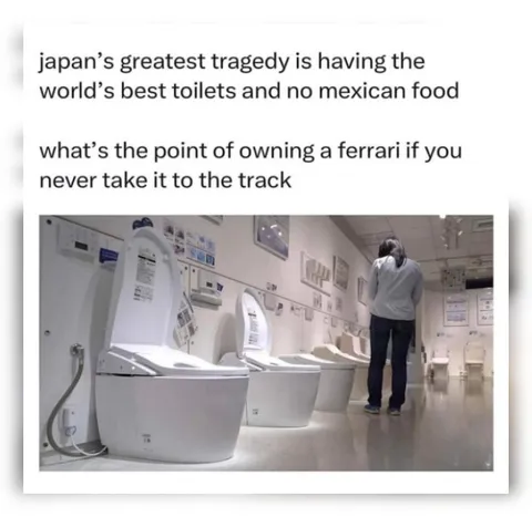 Japan’s Best Toilets, No Mexican Food