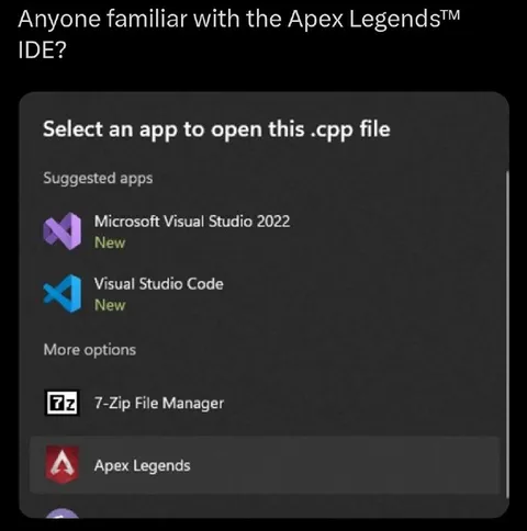 Apex Legends Opens C++ File