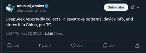 DeepSeek Stores Your Data in China