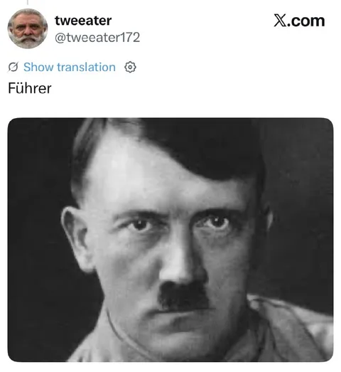 Führer schaut streng