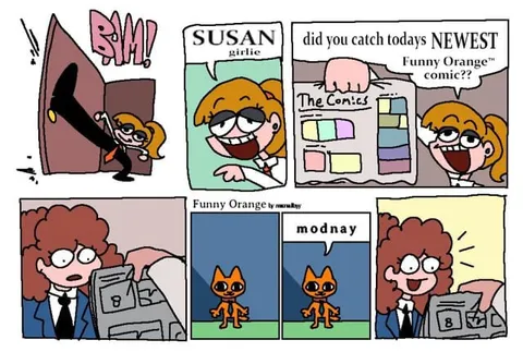 Funny Orange Comic at Work