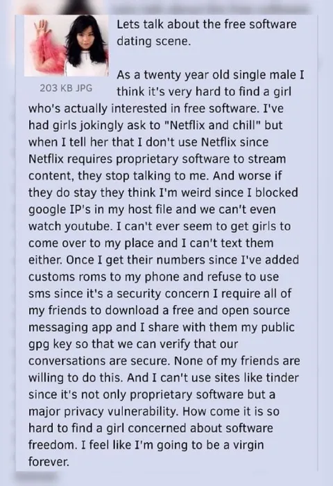 Free Software Dating Scene
