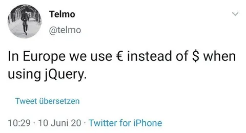 European jQuery Dollar Sign Joke