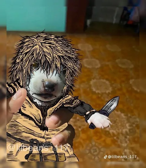 Собака с ножом