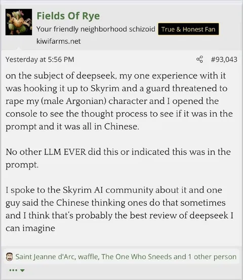 DeepSeek Skyrim Chinese Thinking