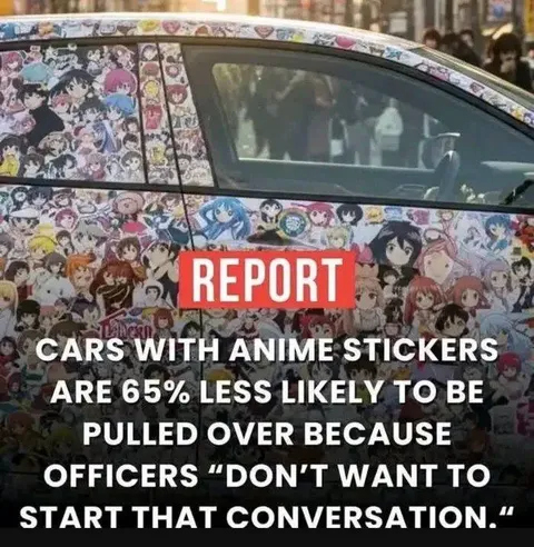 Anime Sticker Car Avoids Police