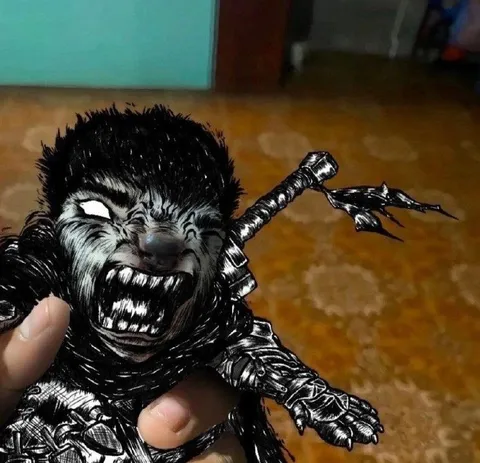 Злой воин на игрушке