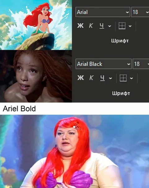Ariel Bold Font Comparison