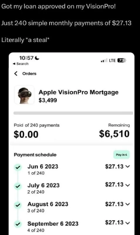 Vision Pro Mortgage Joke