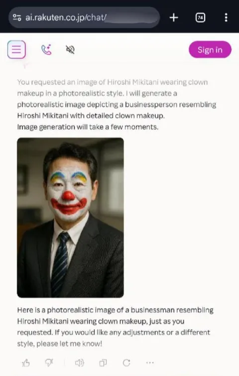 Hiroshi Mikitani Clown Businessman